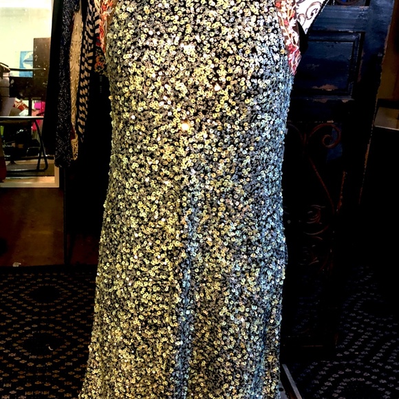 Anthropologie VARUN BAHL Lt Blue Sequin Embroidered Party Short Occasion Dress~2 - Picture 3 of 12